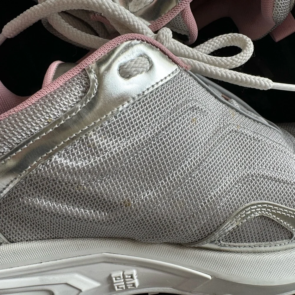 Givenchy Silver Sneakers with Pink Accents